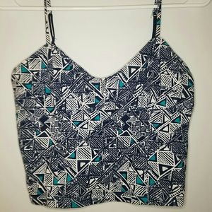 Blue Aztec / Tribal Crop Top